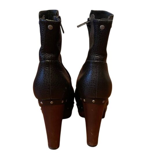 UGG | cosima black leather studded high heel ankle boots 8 - Picture 8 of 15